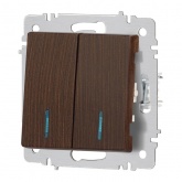 Выключатель двойной с подсветкой Intro Accent 10А-250В IP20 венге 6-105-10