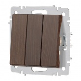 Выключатель тройной Intro Accent 10А-250В IP20 венге 6-106-10