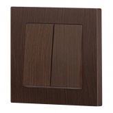 Переключатель двойной Intro Accent 10А-250В IP20 венге 6-107-10