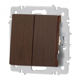 Переключатель двойной Intro Accent 10А-250В IP20 венге 6-107-10