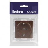 Розетка Intro Accent 2P+E Schuko 16А-250В IP20 венге 6-202-10