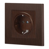 Розетка Intro Accent 2P+E Schuko 16А-250В IP20 венге 6-202-10