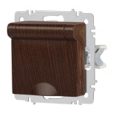 Розетка Intro Accent 2P+E Schuko с крышкой 16А-250В IP20 венге 6-203-10