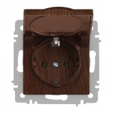 Розетка Intro Accent 2P+E Schuko с крышкой 16А-250В IP20 венге 6-203-10