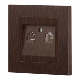 Розетка информационная Intro Accent RJ45 IP20 венге 6-303-10