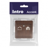 Розетка информационная Intro Accent RJ45 IP20 венге 6-303-10