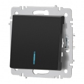 Выключатель одноклавишный с подсветкой Intro Accent 10А-250В IP20 антрацит 6-102-05