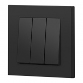 Выключатель тройной Intro Accent 10А-250В IP20 антрацит 6-106-05