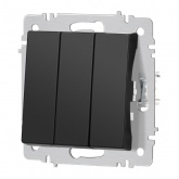 Выключатель тройной Intro Accent 10А-250В IP20 антрацит 6-106-05