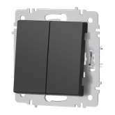 Переключатель двойной Intro Accent 10А-250В IP20 антрацит 6-107-05