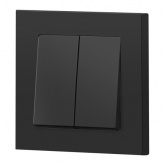 Переключатель двойной Intro Accent 10А-250В IP20 антрацит 6-107-05