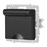 Розетка Intro Accent 2P+E Schuko с крышкой 16А-250В IP20 антрацит 6-203-05