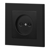 Розетка Intro Accent 2Р 16А-250В IP20 антрацит 6-201-05