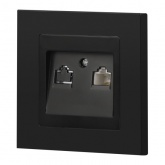 Розетка информационная Intro Accent RJ45 IP20 антрацит 6-303-05