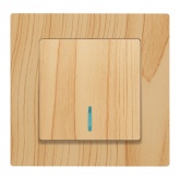 Выключатель одноклавишный с подсветкой Intro Accent 10А-250В IP20 сосна 6-102-11