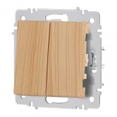 Переключатель двойной Intro Accent 10А-250В IP20 сосна 6-107-11