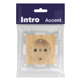 Розетка Intro Accent 2P+E Schuko 16А-250В IP20 сосна 6-202-11