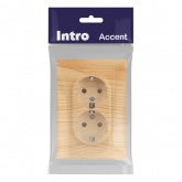 Розетка Intro Accent 2X2P+E Schuko 16А-250В IP20 сосна 6-205-11