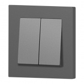 Выключатель двойной Intro Accent 10А-250В IP20 графит 6-104-07