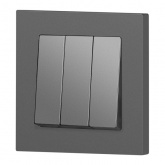 Выключатель тройной Intro Accent 10А-250В IP20 графит 6-106-07