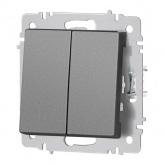 Переключатель двойной Intro Accent 10А-250В IP20 графит 6-107-07