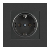 Розетка Intro Accent 2P+E Schuko 16А-250В IP20 графит 6-202-07