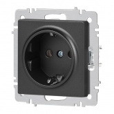 Розетка Intro Accent 2P+E Schuko 16А-250В IP20 графит 6-202-07
