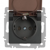 Розетка Intro Accent 2P+E Schuko с крышкой 16А-250В IP20 графит 6-203-07
