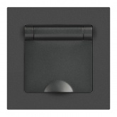 Розетка Intro Accent 2P+E Schuko с крышкой 16А-250В IP20 графит 6-203-07