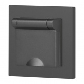 Розетка Intro Accent 2P+E Schuko с крышкой 16А-250В IP20 графит 6-203-07