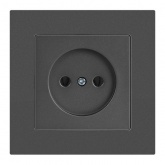 Розетка Intro Accent 2Р 16А-250В IP20 графит 6-201-07