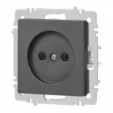 Розетка Intro Accent 2Р 16А-250В IP20 графит 6-201-07