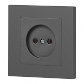 Розетка Intro Accent 2Р 16А-250В IP20 графит 6-201-07