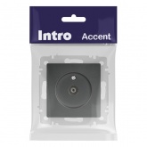 Розетка TV Intro Accent одиночная IP20 графит 6-301-07
