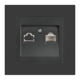 Розетка информационная Intro Accent RJ45 IP20 графит 6-303-07