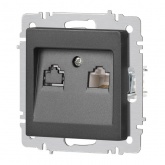 Розетка информационная Intro Accent RJ45 IP20 графит 6-303-07