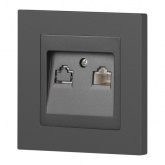 Розетка информационная Intro Accent RJ45 IP20 графит 6-303-07