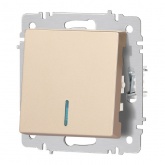 Выключатель одноклавишный с подсветкой Intro Accent 10А-250В IP20 шампань 6-102-04