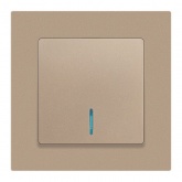 Выключатель одноклавишный с подсветкой Intro Accent 10А-250В IP20 шампань 6-102-04