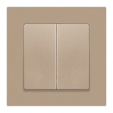 Выключатель двойной Intro Accent 10А-250В IP20 шампань 6-104-04