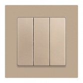 Выключатель тройной Intro Accent 10А-250В IP20 шампань 6-106-04