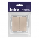 Переключатель двойной Intro Accent 10А-250В IP20 шампань 6-107-04