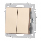 Переключатель двойной Intro Accent 10А-250В IP20 шампань 6-107-04