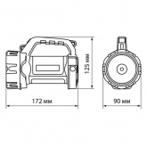 Фонарь светодиодный TDM Прожектор 6 аккумуляторный 5W LED+10 SMD+9 SMD 400Lm 3,7V 2x18650 2,4 Ah