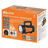 Фонарь светодиодный TDM Прожектор 8 аккумуляторный, 5W LED, 220Lm, 3,7V, 2,4 Ah, USB