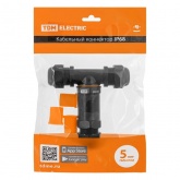 Кабельный коннектор TDM Т-образный 5-и контактный IP68 черный