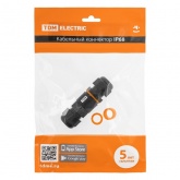 Кабельный коннектор TDM I-образный 3-х контактный IP68 черный