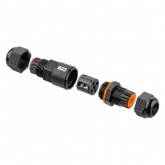 Кабельный коннектор TDM I-образный 3-х контактный IP68 черный