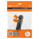 Кабельный коннектор TDM I-образный 5-и контактный IP68 черный