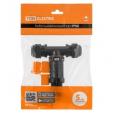 Кабельный коннектор TDM Т-образный 3-х контактный IP68 черный